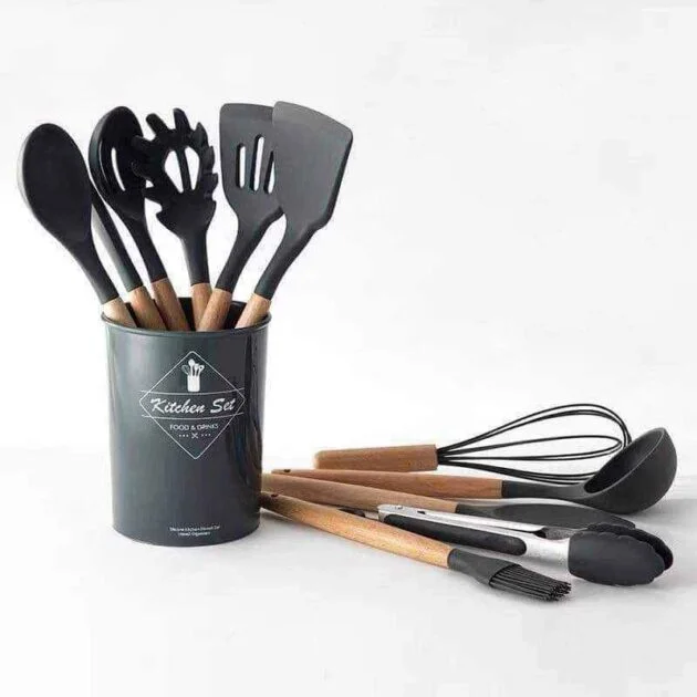 ملاعق السيليكون الحرارية الصحية طقم 12 قطعة