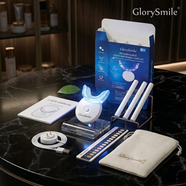 طقم GlorySmile الاحترافي الكامل لإعادة تبييض الأسنان من المنزل
